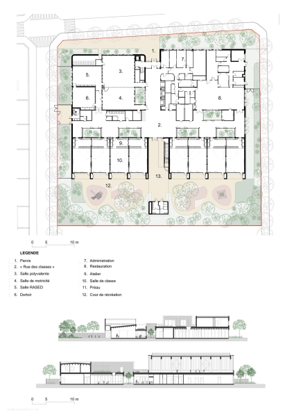 Новая школа в парижском пригороде Трембле-ан-Франс, Франция
