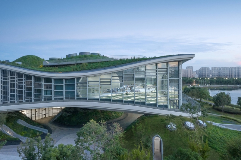 Научный павильон "Волновой куб" в городе Шанхай, Китай